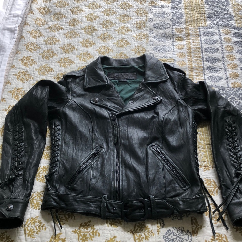 True Religion leather jacket Large